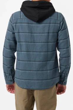 Archer Hooded Flannel Standard Fit Long Sleeve Shirt - Dark Slate | O'Neill