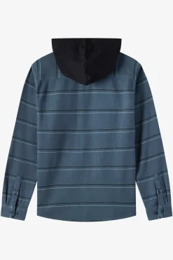 Archer Hooded Flannel Standard Fit Long Sleeve Shirt - Dark Slate | O'Neill