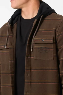 Archer Hooded Flannel Standard Fit Long Sleeve Shirt - Turkish Coffee | O'Neill