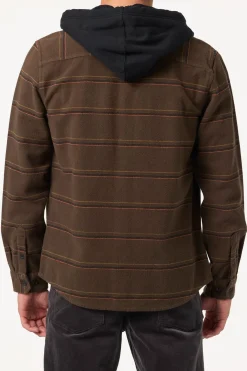 Archer Hooded Flannel Standard Fit Long Sleeve Shirt - Turkish Coffee | O'Neill