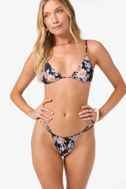 Bali Floral Cayo Triangle Top - Black | O'Neill