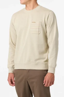 Bavaro Blocked Crew Crew Neck Fleece - Lt Khaki | O'Neill