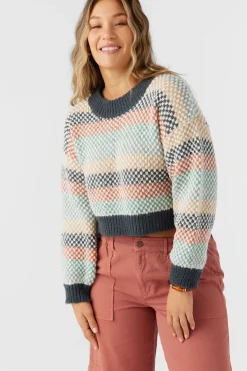 Billie Crop Long Sleeve Sweater - Slate | O'Neill