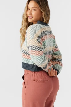 Billie Crop Long Sleeve Sweater - Slate | O'Neill