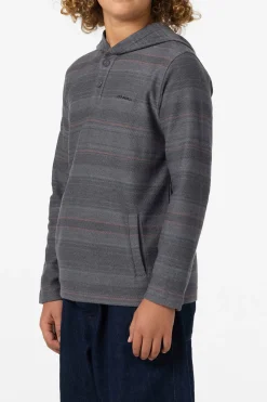 Boy's Bavaro Stripe Poncho Pullover Fleece - Black | O'Neill
