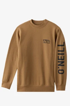 Boy's Fifty Two Cliffs Crew Crew Neck Fleece - Dark Khaki | O'Neill