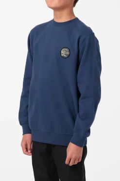 Boy's Fifty Two Cliffs Crew Crew Neck Fleece - Midnight Navy | O'Neill