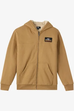 Boy's Fifty Two High Pile Zip Zip Fleece - Dark Khaki | O'Neill