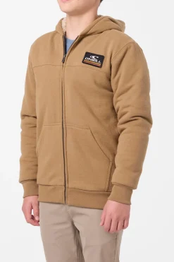 Boy's Fifty Two High Pile Zip Zip Fleece - Dark Khaki | O'Neill