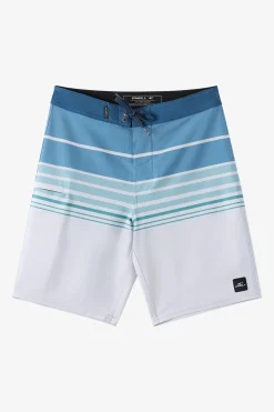 Boy's Hyperfreak Heat Stripe 17" Boardshorts - Fog | O'Neill