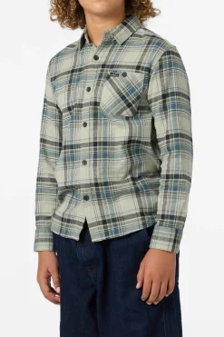 Boy's Redmond Plaid Flannel Long Sleeve Shirt - Sage | O'Neill