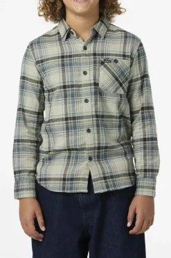 Boy's Redmond Plaid Flannel Long Sleeve Shirt - Sage | O'Neill
