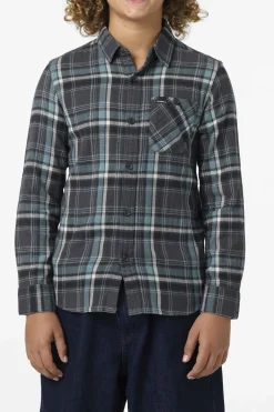 Boy's Redmond Plaid Flannel Long Sleeve Shirt - Graphite | O'Neill