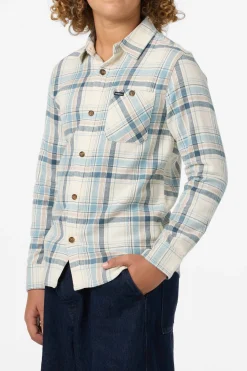 Boy's Redmond Plaid Flannel Long Sleeve Shirt - Cream | O'Neill