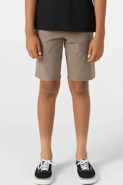 Boy's Reserve Light Check 18" Hybrid Shorts - Brown | O'Neill