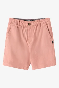 Boy's Reserve Light Check Elastic Waist 16"'' Hybrid Shorts - Langoustino | O'Neill