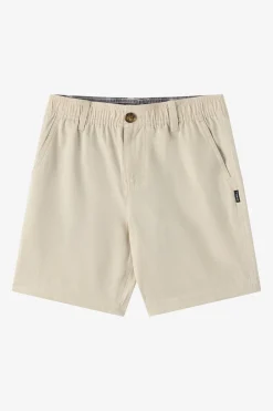 Boy's Reserve Light Check Elastic Waist 16"'' Hybrid Shorts - Lt Khaki | O'Neill