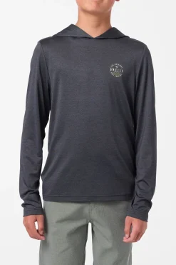 Boy's TRVLR Upf Hooded Ls - Blaze Long Sleeve Pullover - Hthr Black | O'Neill