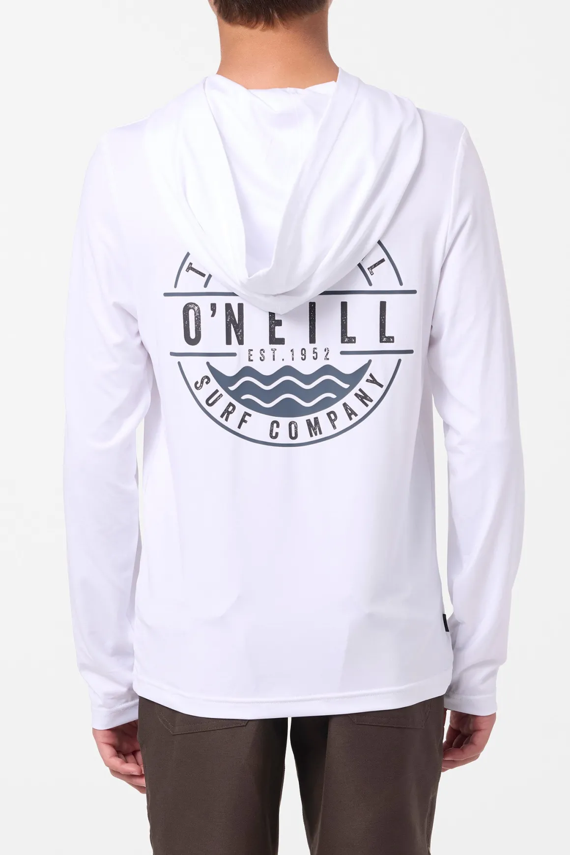 Boy's TRVLR Upf Hooded Ls - Blaze Long Sleeve Pullover - White | O'Neill