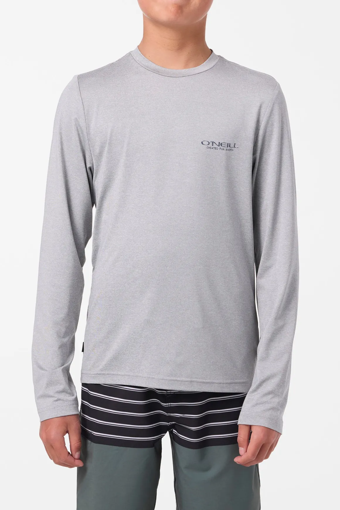 Boy's TRVLR Upf Ls - Stacked Long Sleeve Pullover - Heather Grey | O'Neill
