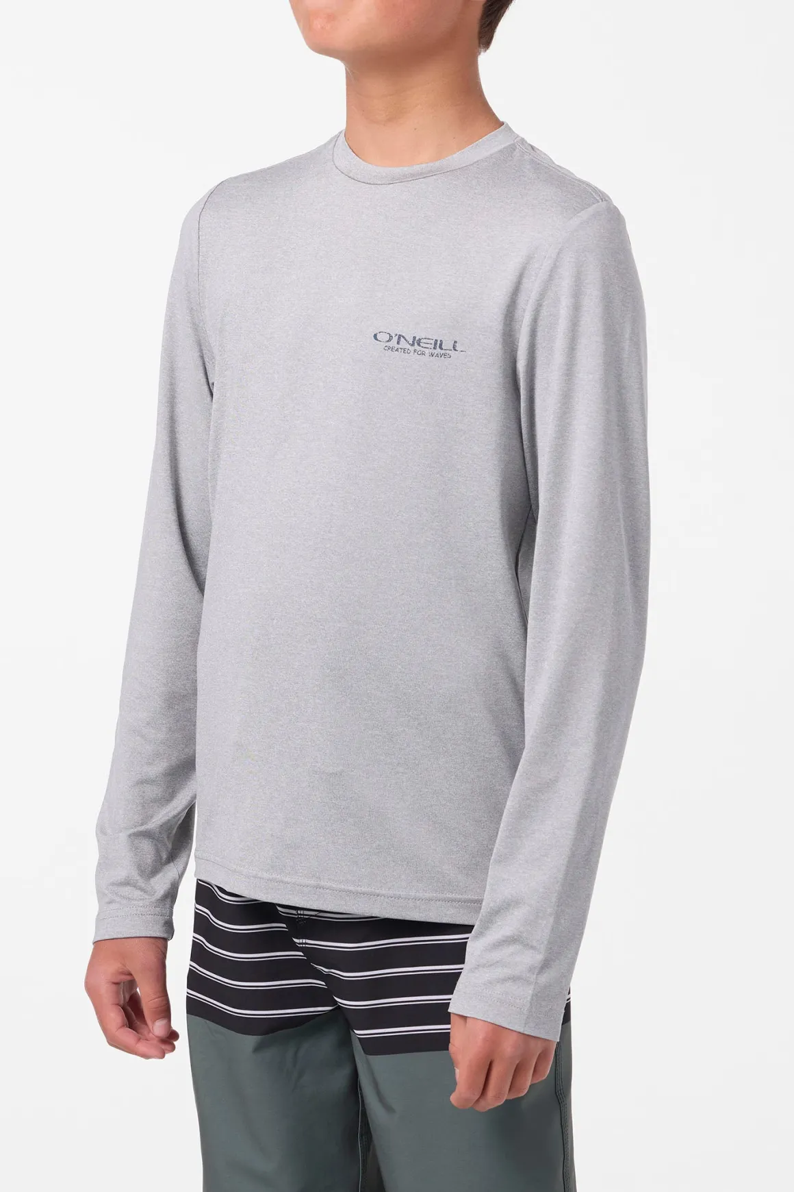 Boy's TRVLR Upf Ls - Stacked Long Sleeve Pullover - Heather Grey | O'Neill