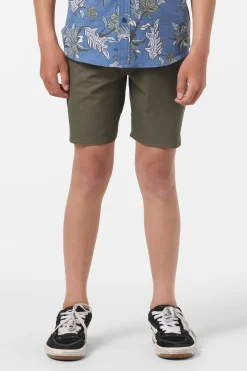 Boy's Utility Scallop Hybrid 16" Hybrid Shorts - Army | O'Neill