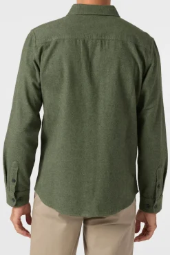Breakwater Solid Flannel Standard Fit Long Sleeve Shirt - Dark Olive | O'Neill