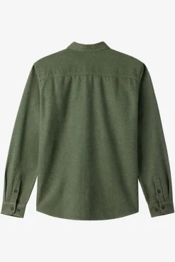 Breakwater Solid Flannel Standard Fit Long Sleeve Shirt - Dark Olive | O'Neill