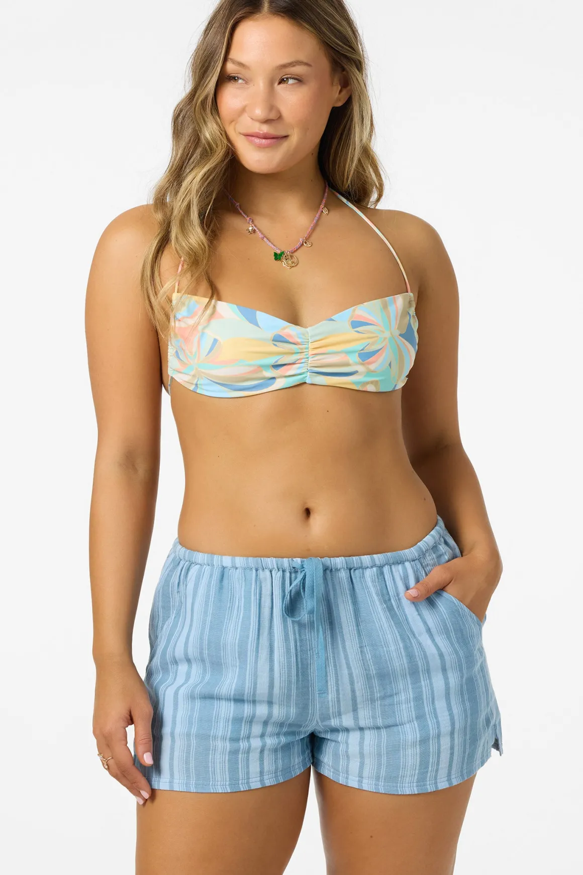 Brenda Waves Stripe Beach Shorts
