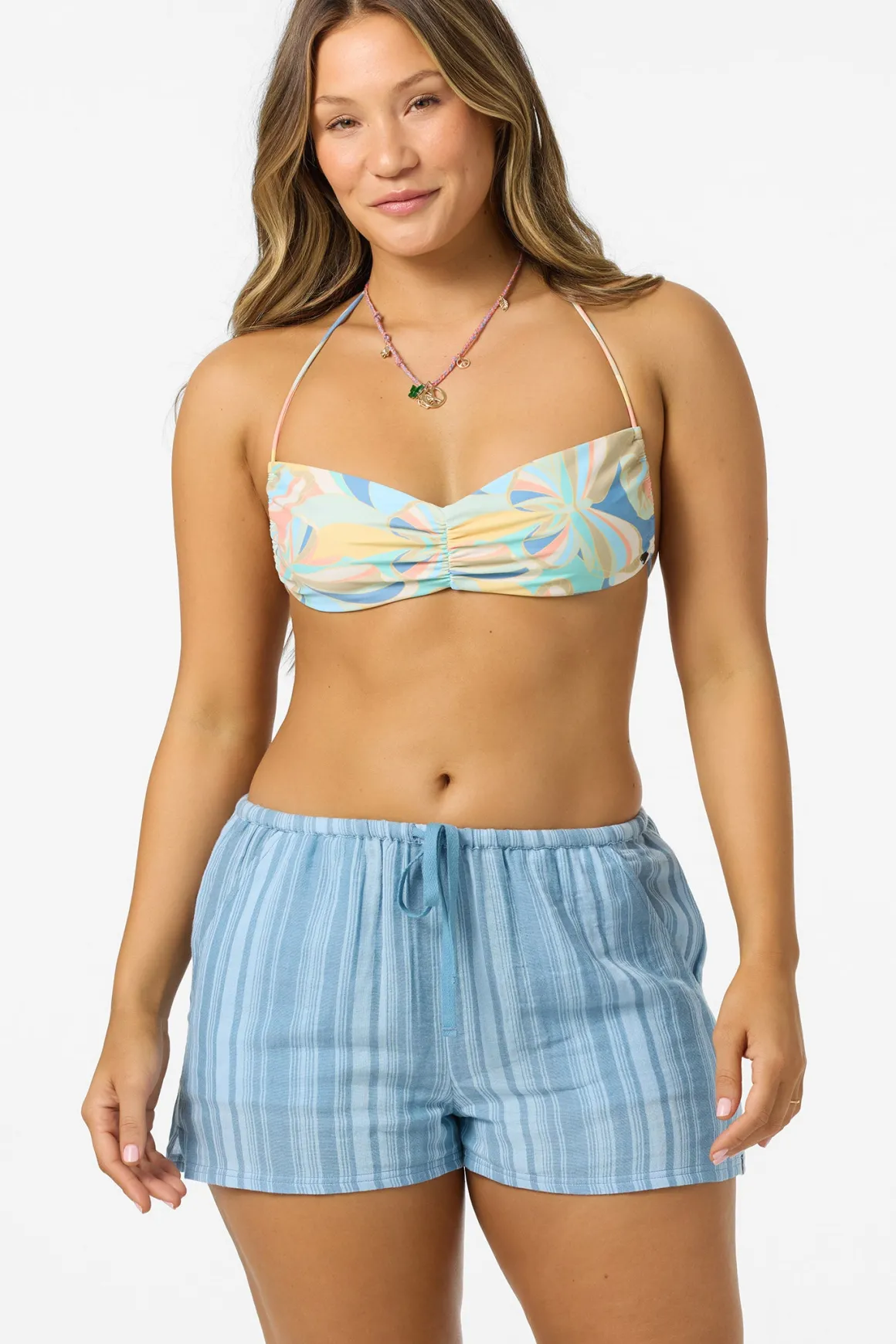 Brenda Waves Stripe Beach Shorts