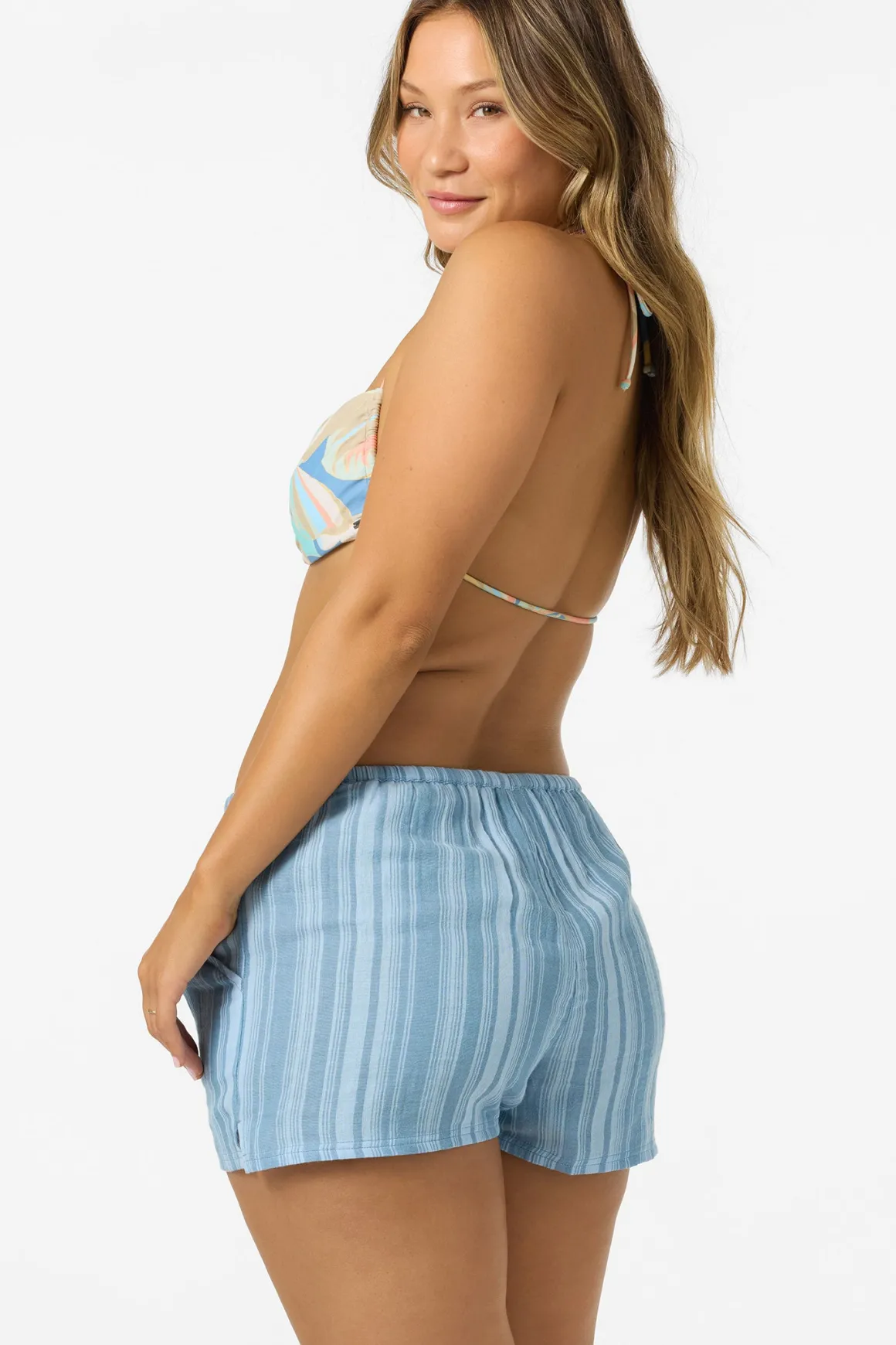 Brenda Waves Stripe Beach Shorts