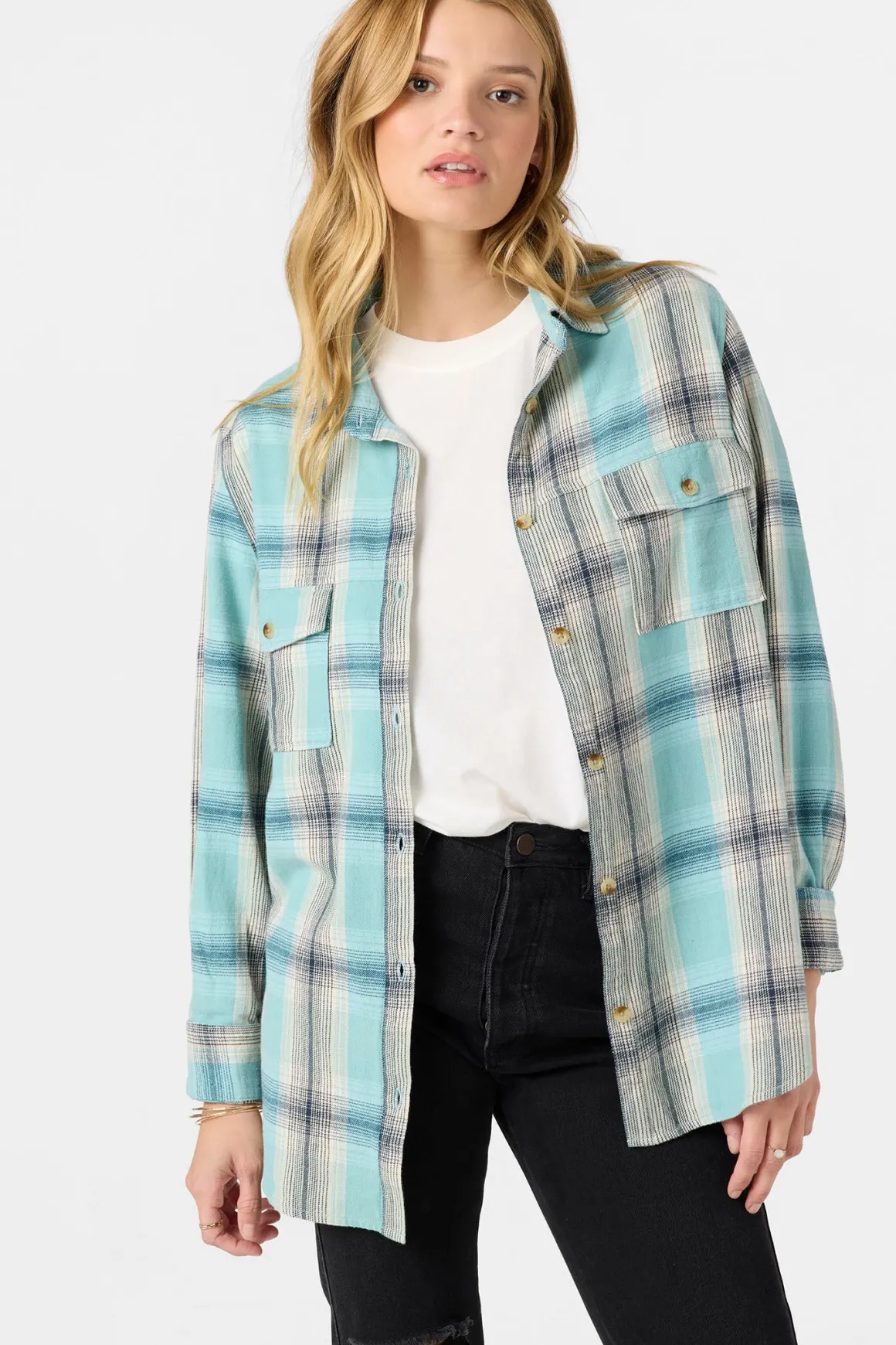 Brooks Flannel Long Sleeve Top - Nile Blue | O'Neill