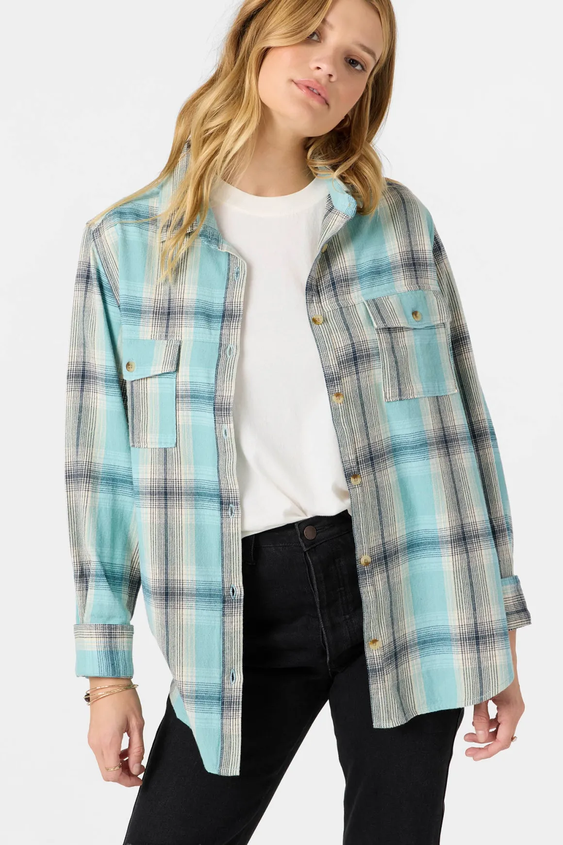 Brooks Flannel Long Sleeve Top - Nile Blue | O'Neill