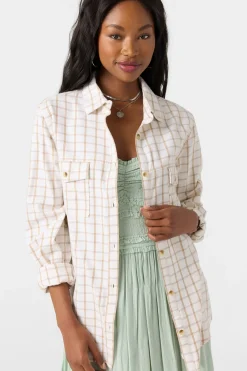 Brooks Flannel Long Sleeve Top - Winter White | O'Neill