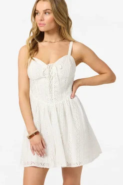 Camden Embroidered Mini Dress Short Dress - White | O'Neill