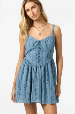 Camden Embroidered Mini Dress Short Dress - Provincial Blue | O'Neill