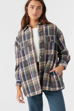 Chance High Pile Lined Flannel Jacket - Oil Green | O'Neill