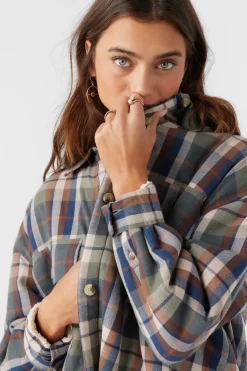 Chance High Pile Lined Flannel Jacket - Oil Green | O'Neill