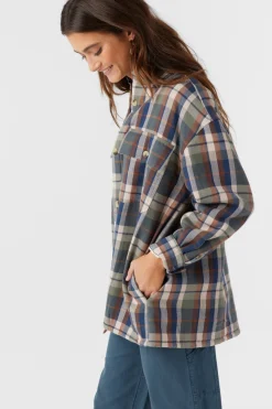 Chance High Pile Lined Flannel Jacket - Oil Green | O'Neill