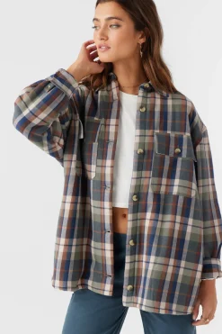 Chance High Pile Lined Flannel Jacket - Oil Green | O'Neill