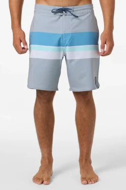 Cruzer Stripe Scallop 18" Boardshorts - Lght Gry2 | O'Neill