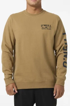 Fifty Two Cliffs Crew Crew Neck Fleece - Dark Khaki | O'Neill