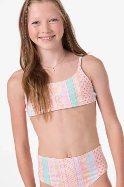 Girl's Bali Floral Revo Tie Back Bralette Top Set - Tapioca | O'Neill