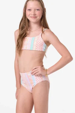 Girl's Bali Floral Revo Tie Back Bralette Top Set - Tapioca | O'Neill