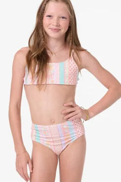 Girl's Bali Floral Revo Tie Back Bralette Top Set - Tapioca | O'Neill