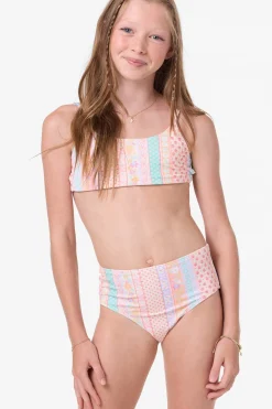 Girl's Bali Floral Revo Tie Back Bralette Top Set - Tapioca | O'Neill