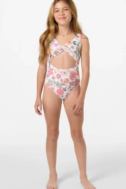 Girl's Camellia Floral Twisted One-Piece - Vanilla | O'Neill
