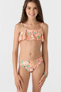 Girl's Kelly Floral Ruffle Bralette Top Set - Desert Flower | O'Neill
