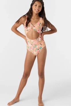 Girl's Kelly Floral Twisted One-Piece - Desert Flower | O'Neill