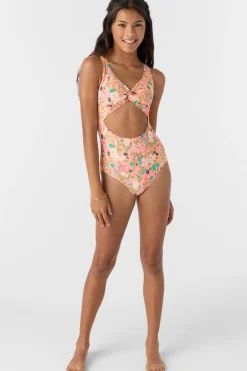 Girl's Kelly Floral Twisted One-Piece - Desert Flower | O'Neill